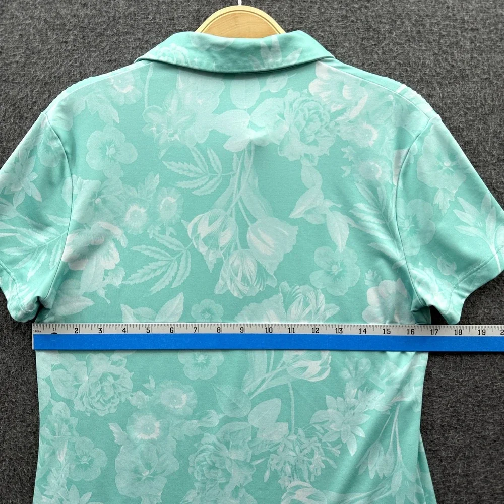 Nike Dri-Fit Womens Small Isleworth Golf Polo Shirt Green Floral AJ5319-307
